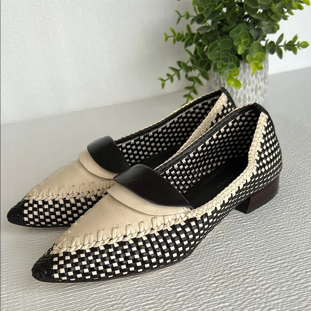 Tory Burch Black and Cream Checkered Flats - Picture 2 of 16